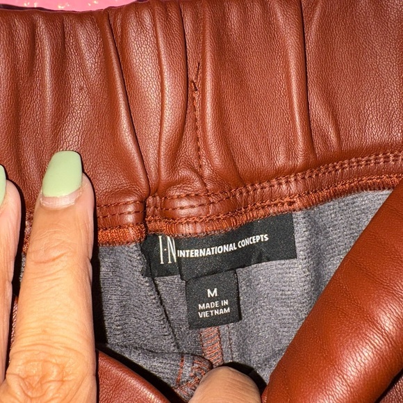 INC International Concepts Brown Track Pants with Elastic Waist - Picture 4 of 5